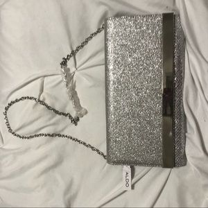 Aldo Silver Glittered Clutch Purse